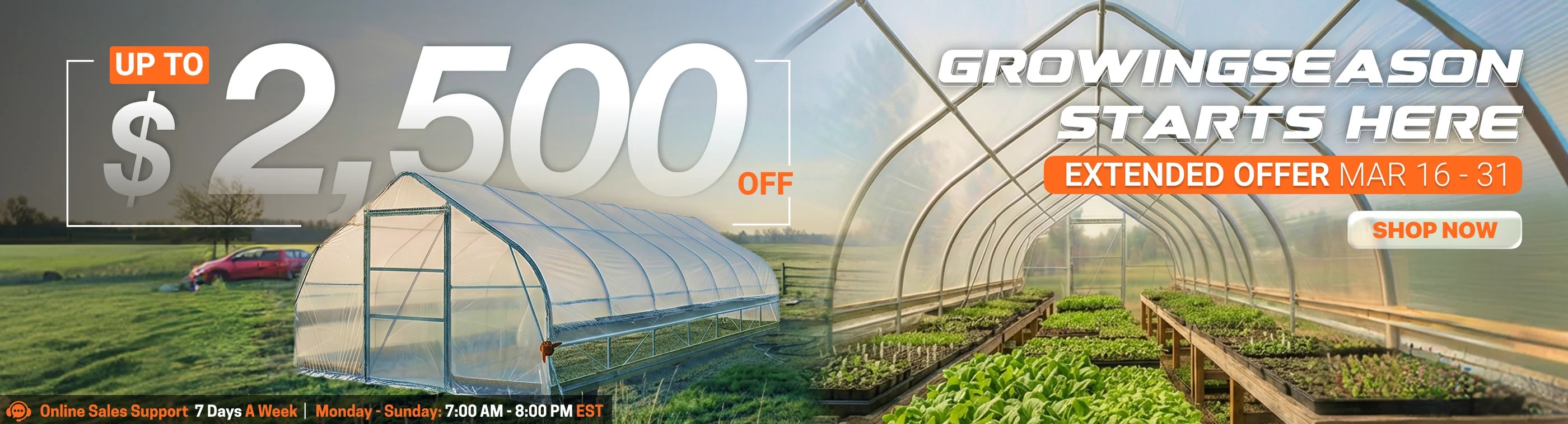 Growing Season — Up to $2,500 off Greenhouses